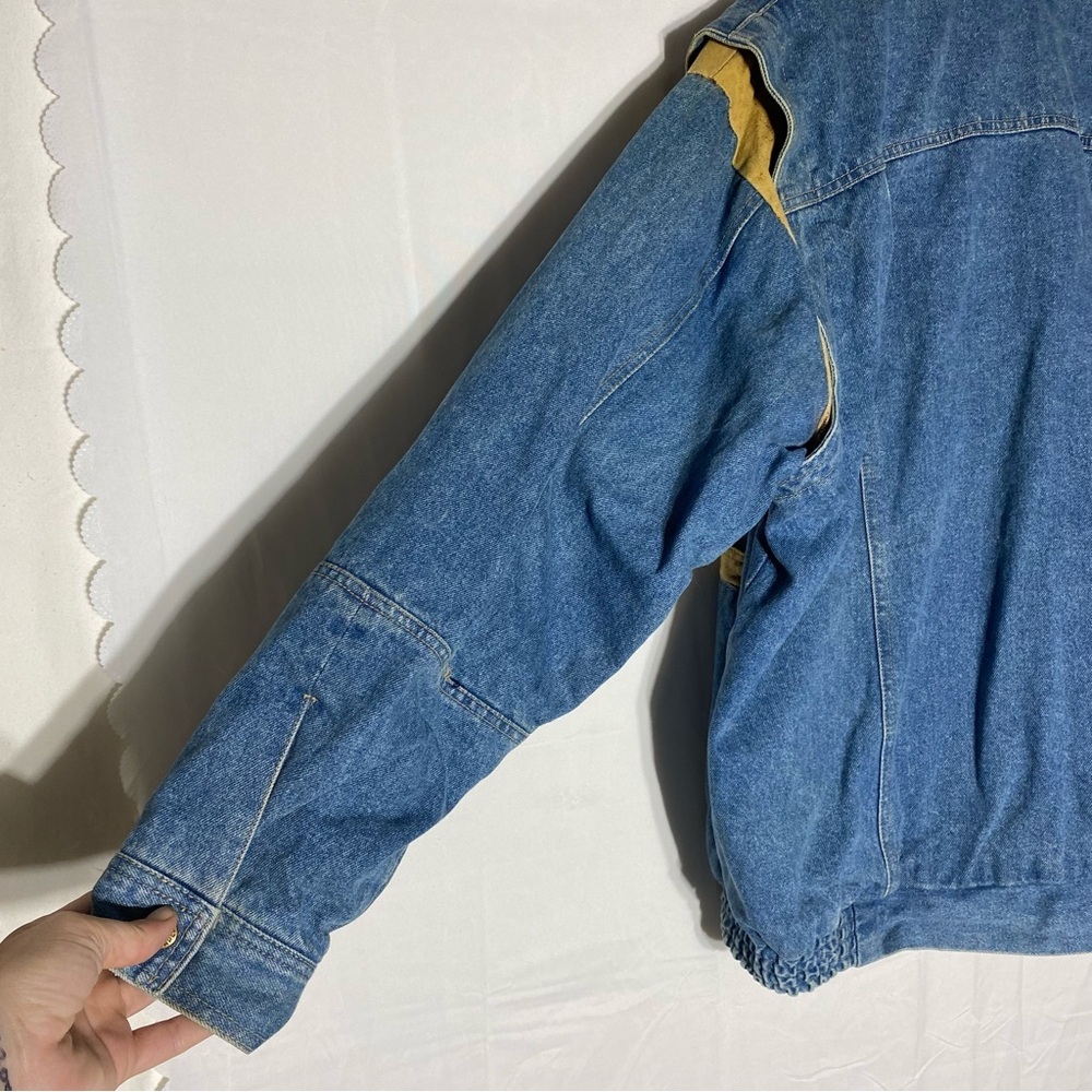Vintage 80s Blue Jean Oversized Denim Jacket M Dadcore Streetwear Festival Retro - Picture 10 of 15